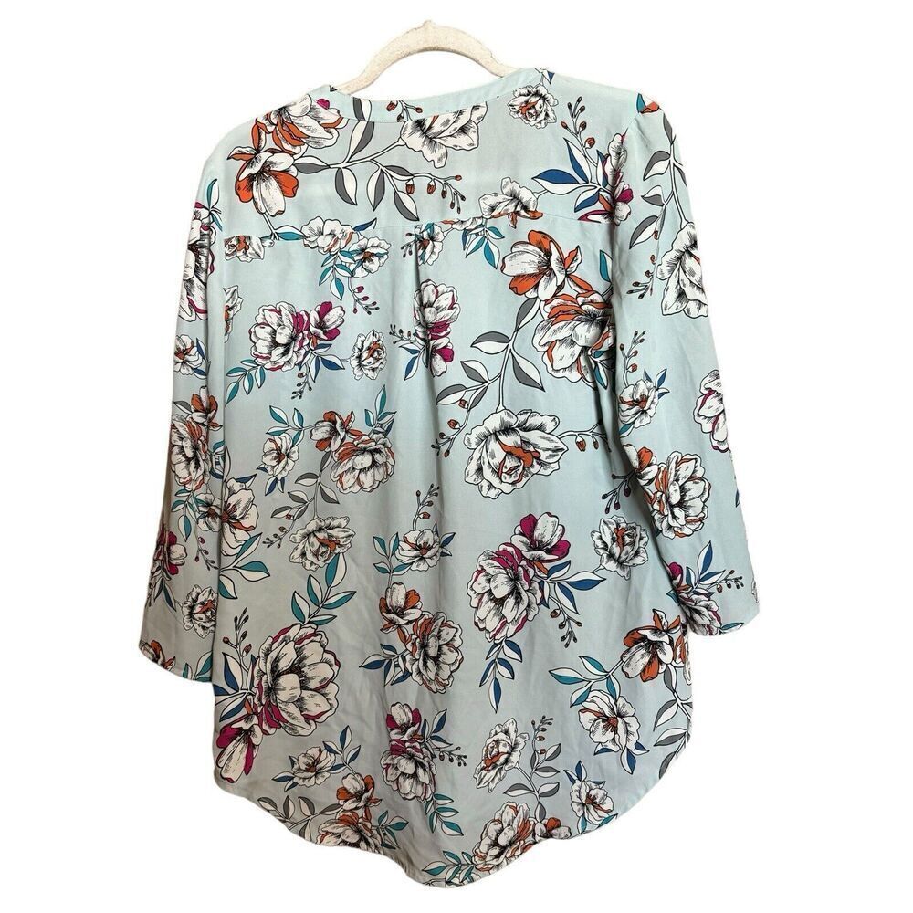 Maurices Tunic Top Womens Medium Multicolor Floral Print Popover V Neck Blouse - Picture 6 of 9